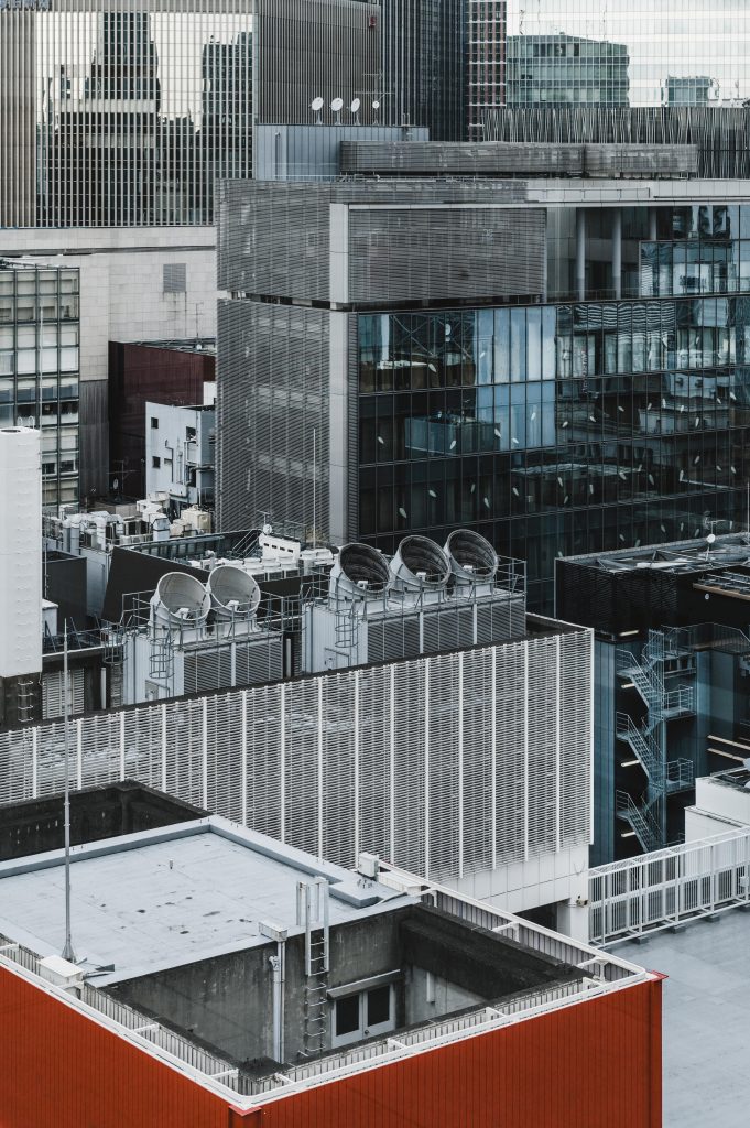 Modern skyscrapers business district