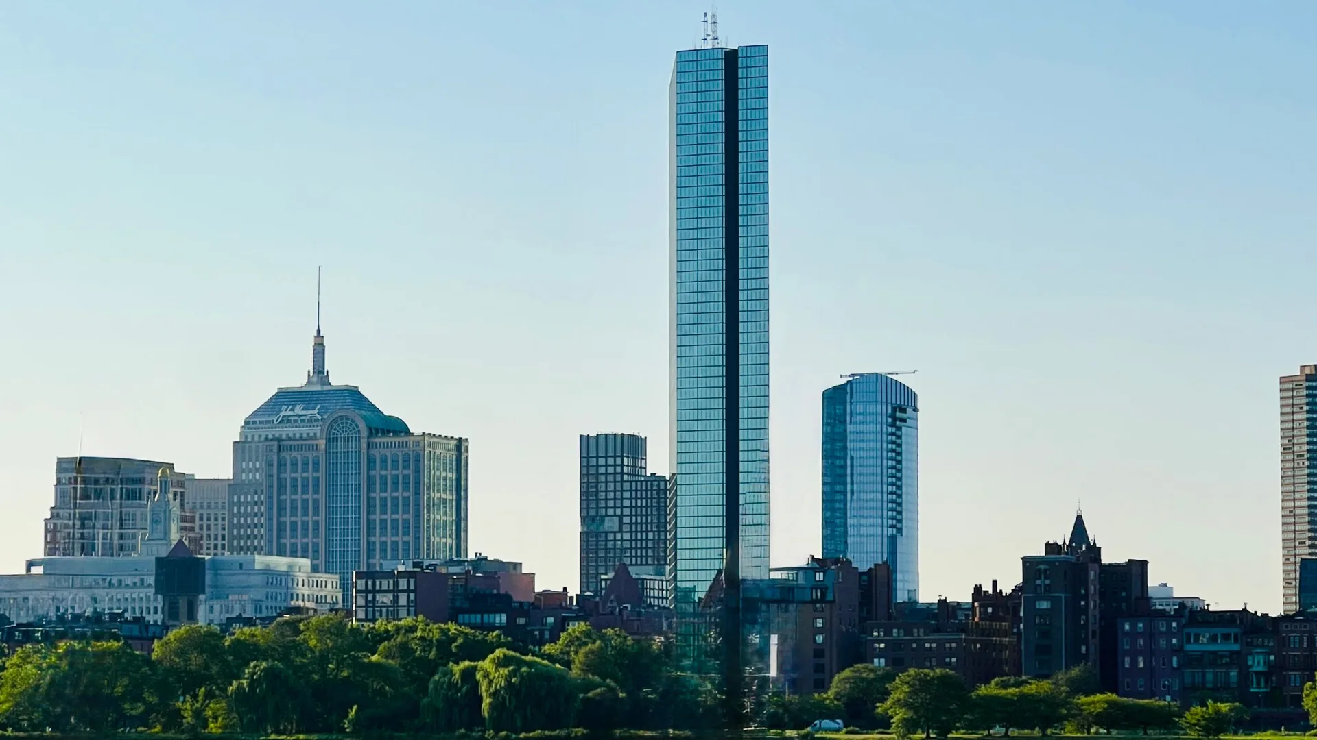 Boston skyline reflected on the Charles River